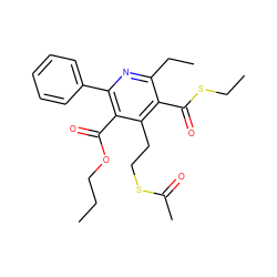 CCCOC(=O)c1c(-c2ccccc2)nc(CC)c(C(=O)SCC)c1CCSC(C)=O ZINC000013672389