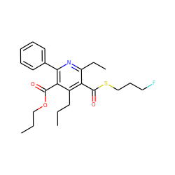 CCCOC(=O)c1c(-c2ccccc2)nc(CC)c(C(=O)SCCCF)c1CCC ZINC000013672385