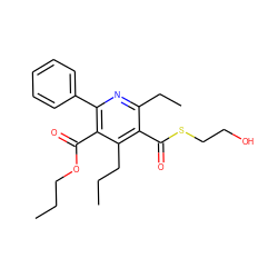 CCCOC(=O)c1c(-c2ccccc2)nc(CC)c(C(=O)SCCO)c1CCC ZINC000013672372