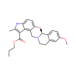 CCCOC(=O)c1c(C)[nH]c2ccc3c(c12)CN1CCc2cc(OC)ccc2[C@@H]1O3 ZINC000026150732