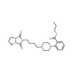 CCCOC(=O)c1ccccc1N1CCN(CCCCN2C(=O)[C@@H]3CCCN3C2=O)CC1 ZINC000013861485