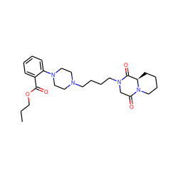 CCCOC(=O)c1ccccc1N1CCN(CCCCN2CC(=O)N3CCCC[C@@H]3C2=O)CC1 ZINC000013861503