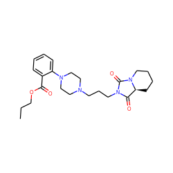 CCCOC(=O)c1ccccc1N1CCN(CCCN2C(=O)[C@@H]3CCCCN3C2=O)CC1 ZINC000013861469