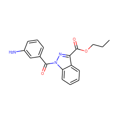 CCCOC(=O)c1nn(C(=O)c2cccc(N)c2)c2ccccc12 ZINC000072178192