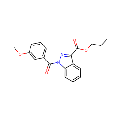 CCCOC(=O)c1nn(C(=O)c2cccc(OC)c2)c2ccccc12 ZINC000072176342