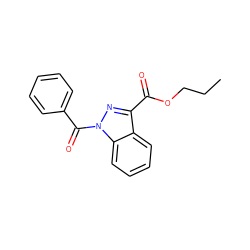 CCCOC(=O)c1nn(C(=O)c2ccccc2)c2ccccc12 ZINC000072176363