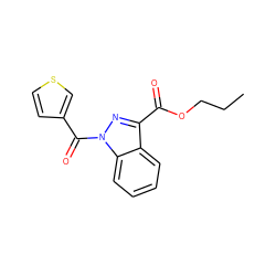 CCCOC(=O)c1nn(C(=O)c2ccsc2)c2ccccc12 ZINC000072178191