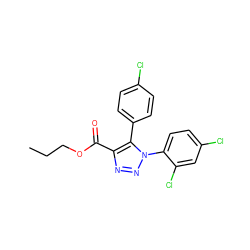 CCCOC(=O)c1nnn(-c2ccc(Cl)cc2Cl)c1-c1ccc(Cl)cc1 ZINC000040935734