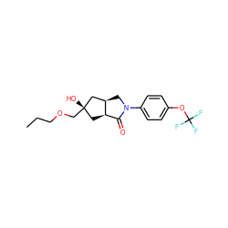 CCCOC[C@@]1(O)C[C@@H]2C(=O)N(c3ccc(OC(F)(F)F)cc3)C[C@@H]2C1 ZINC000096169533