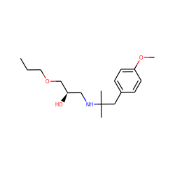 CCCOC[C@H](O)CNC(C)(C)Cc1ccc(OC)cc1 ZINC000040919017