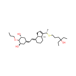 CCCOC1[C@H](O)CC(=C/C=C2\CCC[C@]3(C)C([C@H](C)SCCCC(O)(CC)CC)=CC[C@H]23)C[C@H]1O ZINC000084641350