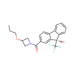 CCCOC1CN(C(=O)c2ccc3c(c2)[C@](O)(C(F)(F)F)c2ccccc2-3)C1 ZINC000143405775