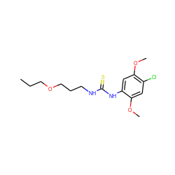 CCCOCCCNC(=S)Nc1cc(OC)c(Cl)cc1OC ZINC000033922997