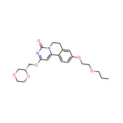 CCCOCCOc1ccc2c(c1)CCn1c-2cc(OC[C@H]2COCCO2)nc1=O ZINC000142957486