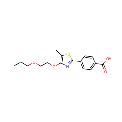 CCCOCCOc1nc(-c2ccc(C(=O)O)cc2)sc1C ZINC000034807156