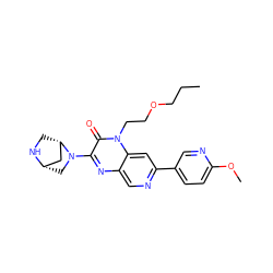 CCCOCCn1c(=O)c(N2C[C@H]3C[C@@H]2CN3)nc2cnc(-c3ccc(OC)nc3)cc21 ZINC000045371764