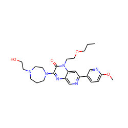 CCCOCCn1c(=O)c(N2CCCN(CCO)CC2)nc2cnc(-c3ccc(OC)nc3)cc21 ZINC000045336030