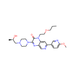 CCCOCCn1c(=O)c(N2CCN(C[C@@H](C)O)CC2)nc2cnc(-c3ccc(OC)nc3)cc21 ZINC000045339600