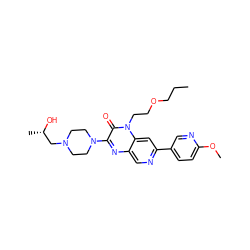 CCCOCCn1c(=O)c(N2CCN(C[C@H](C)O)CC2)nc2cnc(-c3ccc(OC)nc3)cc21 ZINC000045339591