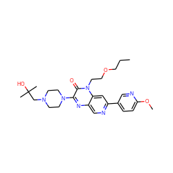 CCCOCCn1c(=O)c(N2CCN(CC(C)(C)O)CC2)nc2cnc(-c3ccc(OC)nc3)cc21 ZINC000045339601