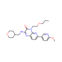 CCCOCCn1c(=O)c(NCC2CCOCC2)nc2ccc(-c3ccc(OC)nc3)nc21 ZINC000043070640