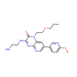 CCCOCCn1c(=O)c(NCCN)nc2ncc(-c3ccc(OC)nc3)cc21 ZINC000045253548