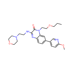 CCCOCCn1c(=O)c(NCCN2CCOCC2)nc2ccc(-c3ccc(OC)nc3)cc21 ZINC000043077462