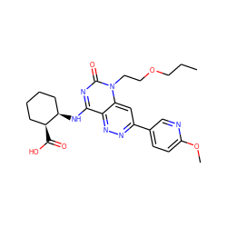 CCCOCCn1c(=O)nc(N[C@@H]2CCCC[C@@H]2C(=O)O)c2nnc(-c3ccc(OC)nc3)cc21 ZINC000073195776