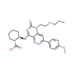 CCCOCCn1c(=O)nc(N[C@@H]2CCCC[C@H]2C(=O)O)c2nnc(-c3ccc(OC)nc3)cc21 ZINC000073195775