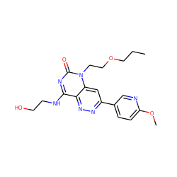 CCCOCCn1c(=O)nc(NCCO)c2nnc(-c3ccc(OC)nc3)cc21 ZINC000073196268