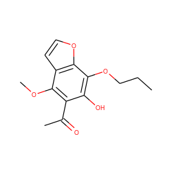 CCCOc1c(O)c(C(C)=O)c(OC)c2ccoc12 ZINC000013682238