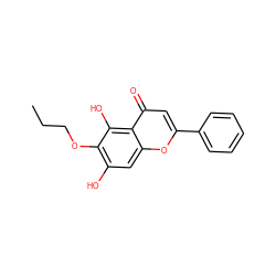 CCCOc1c(O)cc2oc(-c3ccccc3)cc(=O)c2c1O ZINC000013584598