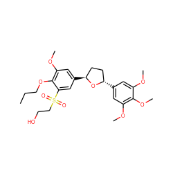 CCCOc1c(OC)cc([C@H]2CC[C@H](c3cc(OC)c(OC)c(OC)c3)O2)cc1S(=O)(=O)CCO ZINC000003794147