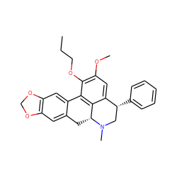 CCCOc1c(OC)cc2c3c1-c1cc4c(cc1C[C@H]3N(C)C[C@H]2c1ccccc1)OCO4 ZINC000474609873