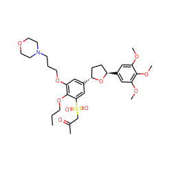 CCCOc1c(OCCCN2CCOCC2)cc([C@@H]2CC[C@@H](c3cc(OC)c(OC)c(OC)c3)O2)cc1S(=O)(=O)CC(C)=O ZINC000027100101