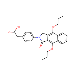 CCCOc1c2c(c(OCCC)c3ccccc13)C(=O)N(c1ccc(CC(=O)O)cc1)C2 ZINC000001553363