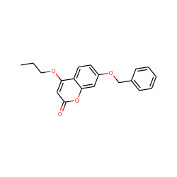 CCCOc1cc(=O)oc2cc(OCc3ccccc3)ccc12 ZINC000103243481