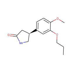 CCCOc1cc([C@H]2CNC(=O)C2)ccc1OC ZINC000060067768