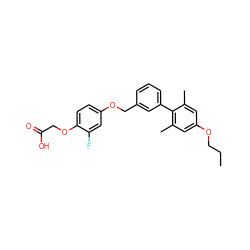 CCCOc1cc(C)c(-c2cccc(COc3ccc(OCC(=O)O)c(F)c3)c2)c(C)c1 ZINC000473149781