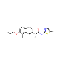 CCCOc1cc(C)c2c(c1C)C[C@H]([C@@H](C)C(=O)Nc1ncc(C)s1)CC2 ZINC000028645131