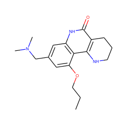 CCCOc1cc(CN(C)C)cc2[nH]c(=O)c3c(c12)NCCC3 ZINC000169705877