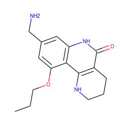 CCCOc1cc(CN)cc2[nH]c(=O)c3c(c12)NCCC3 ZINC000118734784