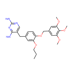 CCCOc1cc(Cc2cnc(N)nc2N)ccc1OCc1cc(OC)c(OC)c(OC)c1 ZINC000013472742