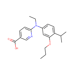 CCCOc1cc(N(CC)c2ccc(C(=O)O)cn2)ccc1C(C)C ZINC000066112568