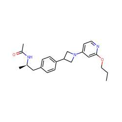 CCCOc1cc(N2CC(c3ccc(C[C@@H](C)NC(C)=O)cc3)C2)ccn1 ZINC000149630100