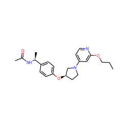 CCCOc1cc(N2CC[C@@H](Oc3ccc([C@H](C)NC(C)=O)cc3)C2)ccn1 ZINC000169709178