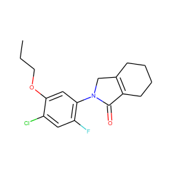 CCCOc1cc(N2CC3=C(CCCC3)C2=O)c(F)cc1Cl ZINC000103210149