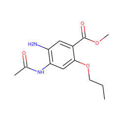 CCCOc1cc(NC(C)=O)c(N)cc1C(=O)OC ZINC000040952748