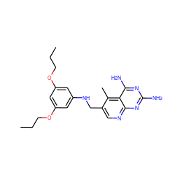 CCCOc1cc(NCc2cnc3nc(N)nc(N)c3c2C)cc(OCCC)c1 ZINC000026502537