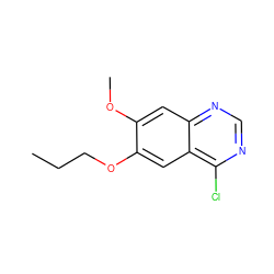 CCCOc1cc2c(Cl)ncnc2cc1OC ZINC000221534064